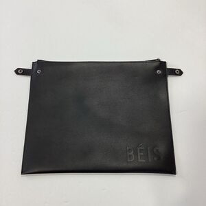 Beis Black Work Tote Laptop Sleeve Insert Bag Pouch With Snaps